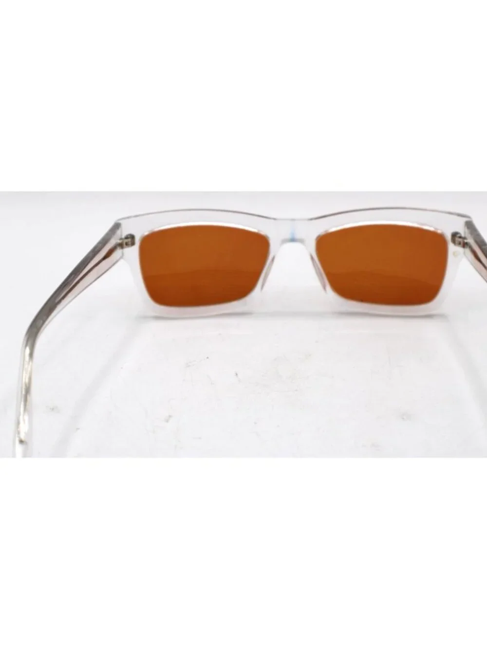 Starling Eyewear Sunglasses The SouthX Clear Frame Orange Amber Lens Square NEW